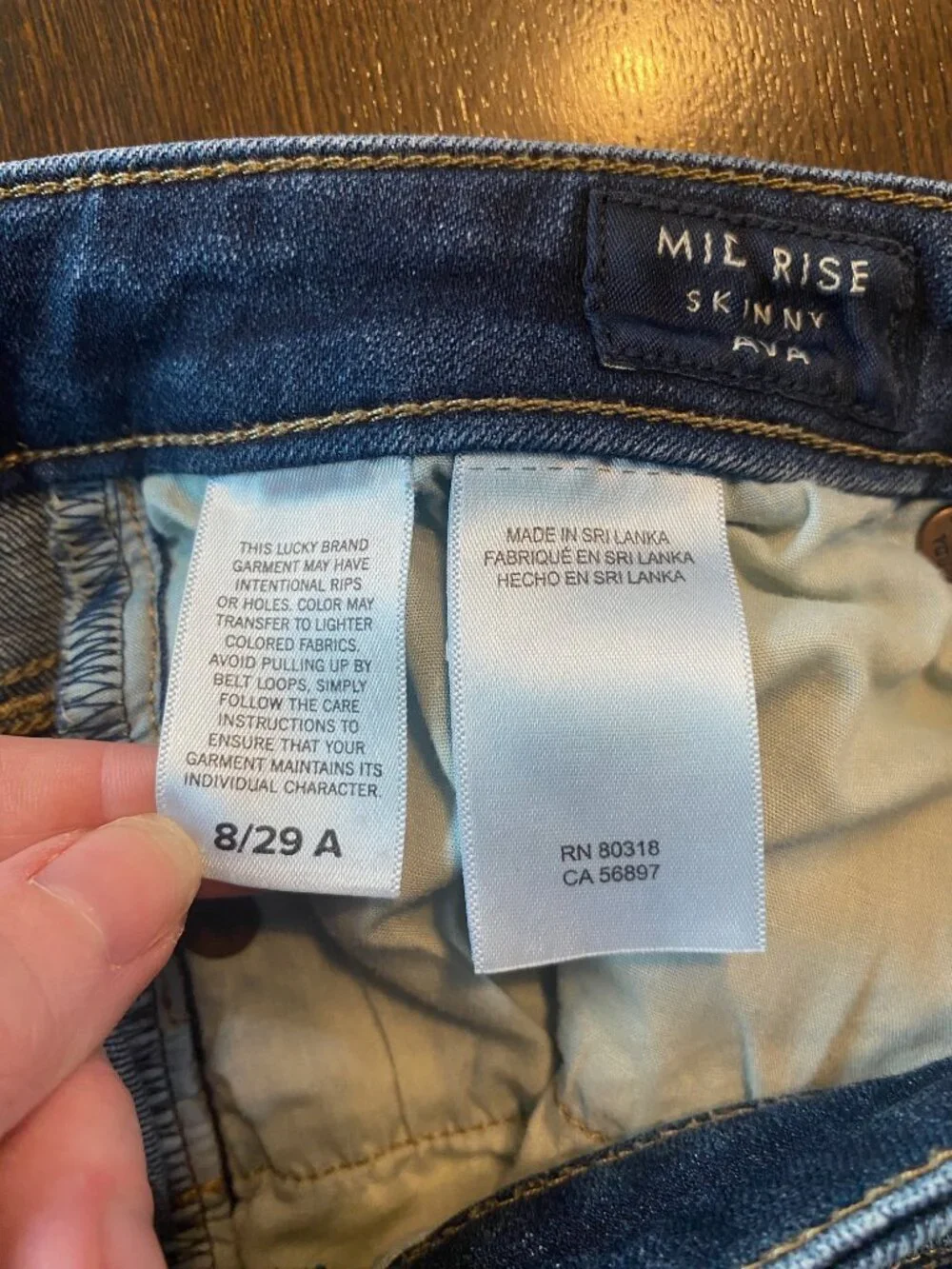 Lucky Brand Mid Rise Skinny Button Fly Jeans